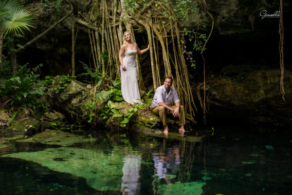 Margot & Scott @trash the dress @cenoterivieramaya